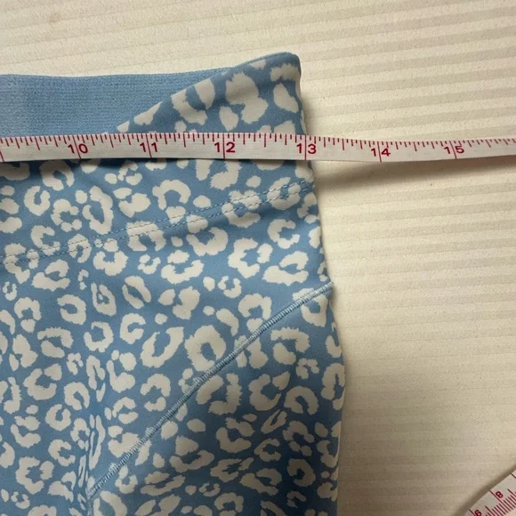 Adam Selman Sport Blue Leopard Print Shorts French cut high rise size medium - Picture 10 of 14
